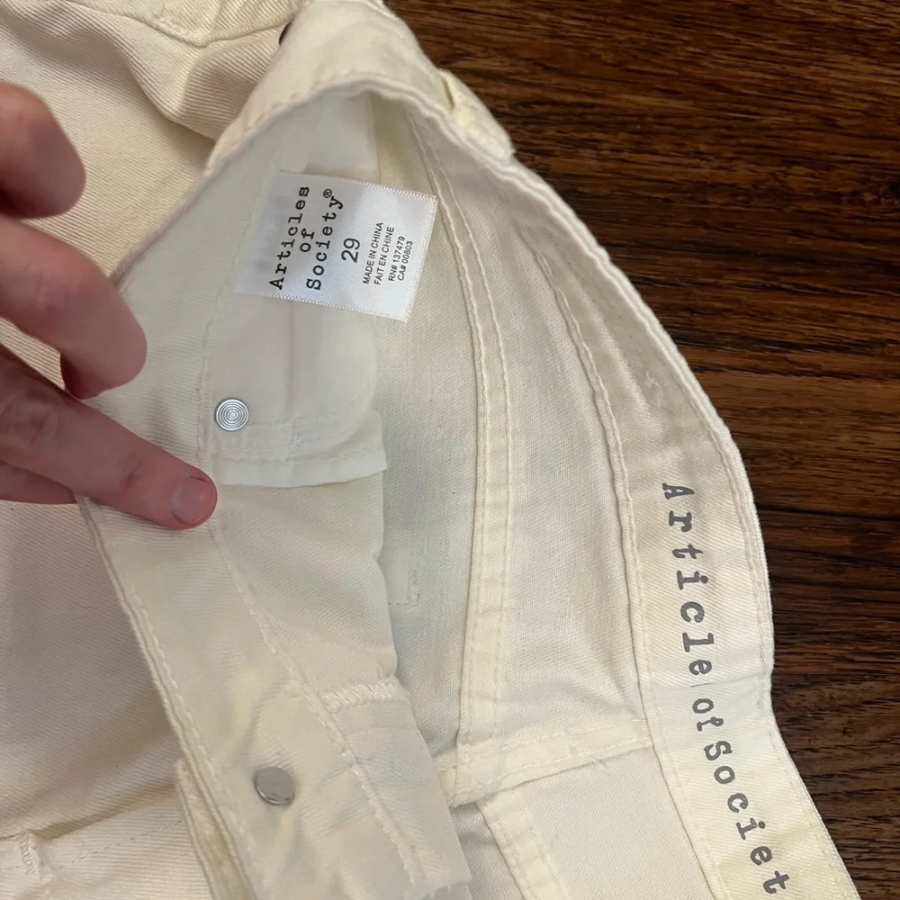 Articles Of Society White Distressed Jean Shorts - Picture 2 of 3